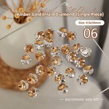 BAOSHIMAN Amber Color Square, Oval Nail Gems, Luxury Nail Art Accessories, Rhinestone Nail Jewelry For Women, Suitable For Acrylic Nail Design, Crystal, Half Round And DIY Nail Art Decorations, Valentine's Day, New Year Nail Supplies Nails - Multicolor - View 22