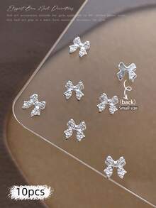 10/100/500pcs 3D Silver Bow Heart Nail Art Decorations, Korean Style Metal Bow, Star, Moon Nail Jewelry, Y2K Punk Nail Gems, DIY For Acrylic Nail Stickers, Phone Cases, Shoes, Clothes, Bags Nails Nail Supplies Nail Charms - Multicolor - View 39