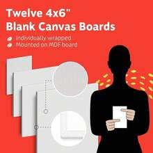 Small Canvases For Painting - Pack Of 12, 4 X 6 Inch Blank White Canvas Boards - 1OO% Cotton Art Panels Mini Canvas Bulk For Oil, Acrylic & Watercolor Small Canvas For Painting - 4x6吋-12件裝 - 查看 4