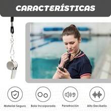 CYPNSilbato de Acero Inoxidable Paquete de 5 Silbato de Sonido Fuerte Ideal para Entrenadores Fuerte y Duradero para Árbitros Entrenadores Salvavidas Deportes de EquipoFashion - como en la foto - Ver 4