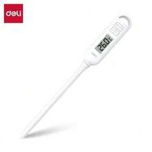 DELI LE553 Thermometer: Stable Monitoring With Direct-Insertion Probe, Data Lock, Automatic Sleep Mode, Long Battery Life, Economical And Durable Design, White.