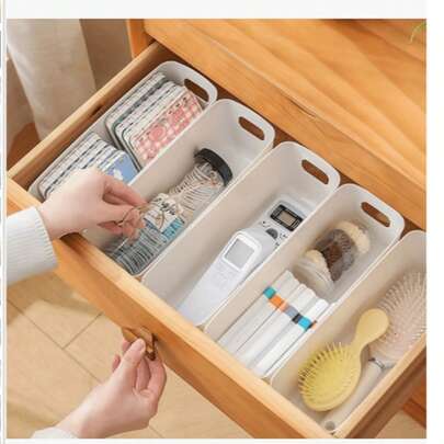 10个塑料收纳盒，多功能内衣袜子收纳盒，抽屉分隔盒，适用于衣物、胸罩和配饰，耐用衣柜收纳盒，适用于家庭、卧室、厨房和办公室，节省空间的收纳方案，保持抽屉整洁有序（轻便、可水洗、可重复使用的塑料材质，非易碎玻璃）