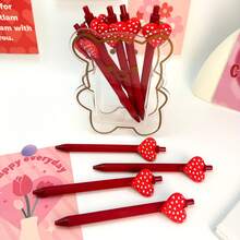 可爱简约情人节爱心主题按动式圆珠笔，校园设计返校及情人节系列，中性压笔 - 彩色 - 查看 6