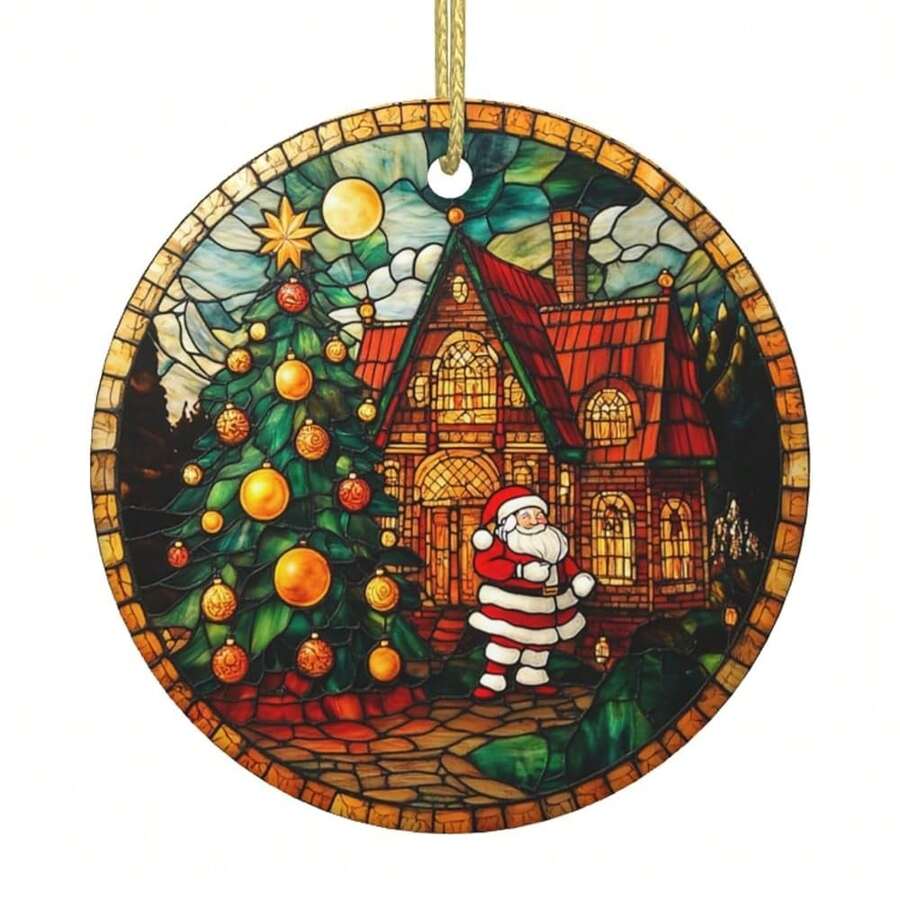 Santa Claus Christmas Tree Ceramic Christmas Hanging Ornament For Xmas Tree Wedding Holiday Party Home Decor - 聖誕節 - 查看 1