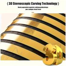 3D金色条纹网格自粘泡沫墙贴，防油防水可移除艺术墙贴，乙烯基墙面装饰，适用于卧室、浴室、客厅、电视背景墙、天花板、家居装饰、房间装饰 - 3D金 - 查看 6