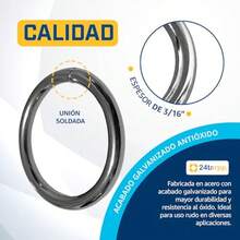 CYPNargolla Redonda soldada 38mm Espesor 3/16" argollas Uso rudo para Lona Cortinas Malla Sombra 25Fashion