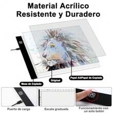 CYPNMesa de Luz Dibujo A4 Caja LED Tableto Luz Trazado Portatil Tablero de Copia Rastreo Brillo Ajustable USB 3 Nivel Ultradelgada para Artista Pintura Diamante Dibujo Arquitectura CaligrafiaFashion - Blanco - Ver 6