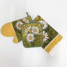 3Pcs/Set Guante de de Microondas Antiescaldadura con Estampado de Flores y Frutas, Almohadilla de Aislamiento, Toalla deé, Herramientas de Repostería - estilo 8 - Ver 12