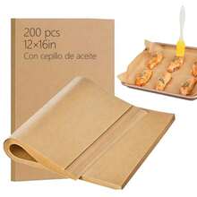 CYPN200PCS Hojas de Papel Pergamino Para Hornear Con Cepillo de Aceite 30*40CM Papel Para Freidora de Aire Parchment Paper Papel Encerado Para Hornear Color cuero 30*40CMFashion - 227654566 - Ver 9