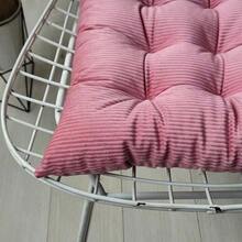 1pc Soft Striped Chair Cushion, With Ties, Square Thickened Heightening Pad, Suitable For Dining Room, Living Room, Office Chair, Seat Cushion, Cushion, Chair Pillow, Gaming Chair - Multicolor - View 4