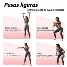 CYPNMancuernas Ajustables - Pesas Multifuncionales 2 en 1 con Barra de Conexión - Set de Mancuernas para Gimnasio en Casa - Equipo de Entrenamiento para Hombres y Mujeres Rango de Peso: 1-5 kgFashion - Rosa - Ver 5