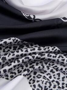 1条简约印花70厘米方形围巾，新款春季女士头巾，多功能腰带，包包装饰，头巾，时尚领巾 - 彩色 - 查看 5