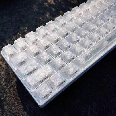 白色冰晶键帽，适用于机械键盘和磁轴键盘