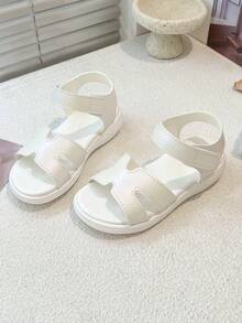 Breathable Hollow-Out Kids Sandals​ With Adjustable Ankle Strap - White - View 3