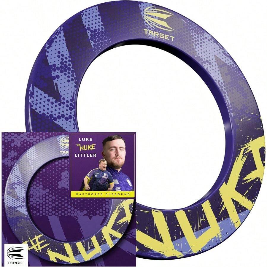 Luke Littler Dartboard Surround | The Nuke Dart Board Protector Ring, Compatible With All Steel Tip Dartboards, Purple & Yellow Dart Surrounds, Easy Install Wall Protection Outer Rings - Default - View 1