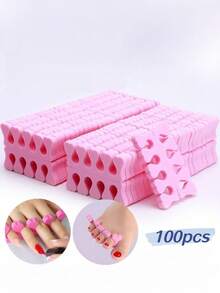10/50/100个装软趾分离器，趾甲拉伸器，美甲工具，指甲油沙龙用品分隔器（粉色） - 彩色 - 查看 3