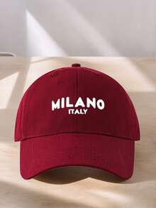 1顶男女通用时尚“米兰”印花棒球帽 - 可调节老爹帽和棒球帽 - 男女通用休闲Y2K情侣帽，适合户外运动、旅行和跑步（多种颜色可选） - 棒球帽 - 查看 14