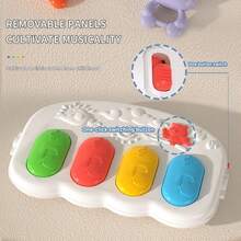 Hands-Free Baby Foot Piano Fitness Rack, Multifunctional 0-1 Year Old Baby Rattle Toy, Infant Foot Piano Toy [No Batteries Included, Requires 4 AA Batteries] - Multicolor - View 7
