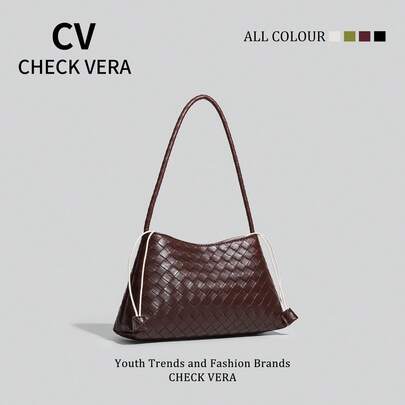 תיק טוטה ארוג צרפתי חדש לשנת 2026, תיק כתף/בית שחי דו-כיווני בעל קיבולת גדולה, חובה לחופשה, תיק נשים אופנתי ואיכותי, רב-תכליתי ליומיום, עבודה, בית ספר, קל משקל ונוח