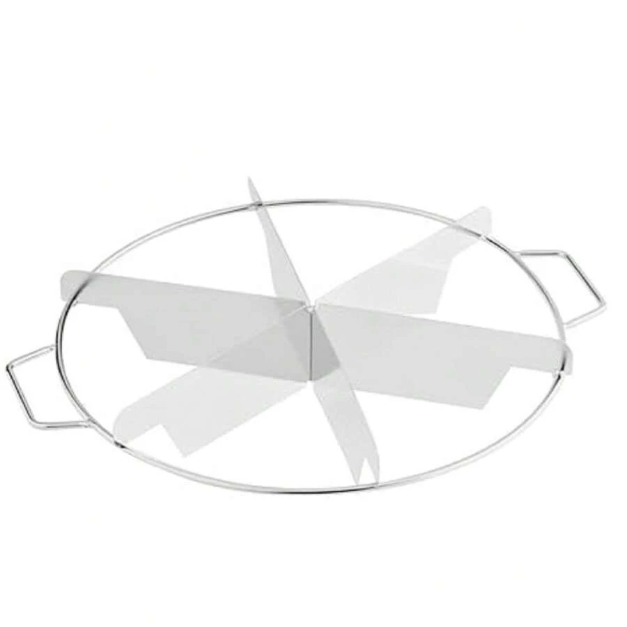 6 Cut Stainless Steel 10" Pie Cutter With Side Handles- Pie Slicer Round Cake And Pie Slicer Cake Divider Cheesecake Cutter Equal Portion Cutter Slicer Baking Tool - Silver - View 1