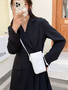 Versatile Mini Fashion Phone Crossbody Bag For Daily Use For Women Wallet Mini Wallet Purse Wallet Small Wallet Fairycore Wallet Mothers Day Gift Cruise Essential Cute Stuff - White - View 4