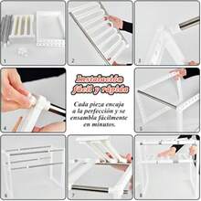 CYPNEstante de Almacenamiento Debajo del Fregadero de Cocina - 2 Niveles Ajustable y Ampliable con 10 Paneles Removibles Organizador Bajo Fregadero Estante de Gabinete para Baño Cocina BlancoFashion - 219618889 - Ver 7