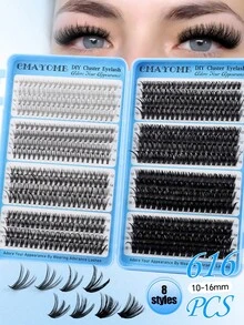 CMAYOME 584/616pcs Cluster False Eyelashes, Thick Curly Eyelash Extension Kit, D-Curl, 8-16mm Mixed Length, DIY Eyelash Extension Set, DIY Lower Lash Extension Tutorial, Fluffy Soft Individual Lashes, Create Voluminous Natural Y2K Butterfly Makeup Effect, Easy DIY Long-Lasting Eyelash Glue, DIY Remover, DIY Eyelash Tweezers (10D-150D Lashes) - Multicolor - View 9