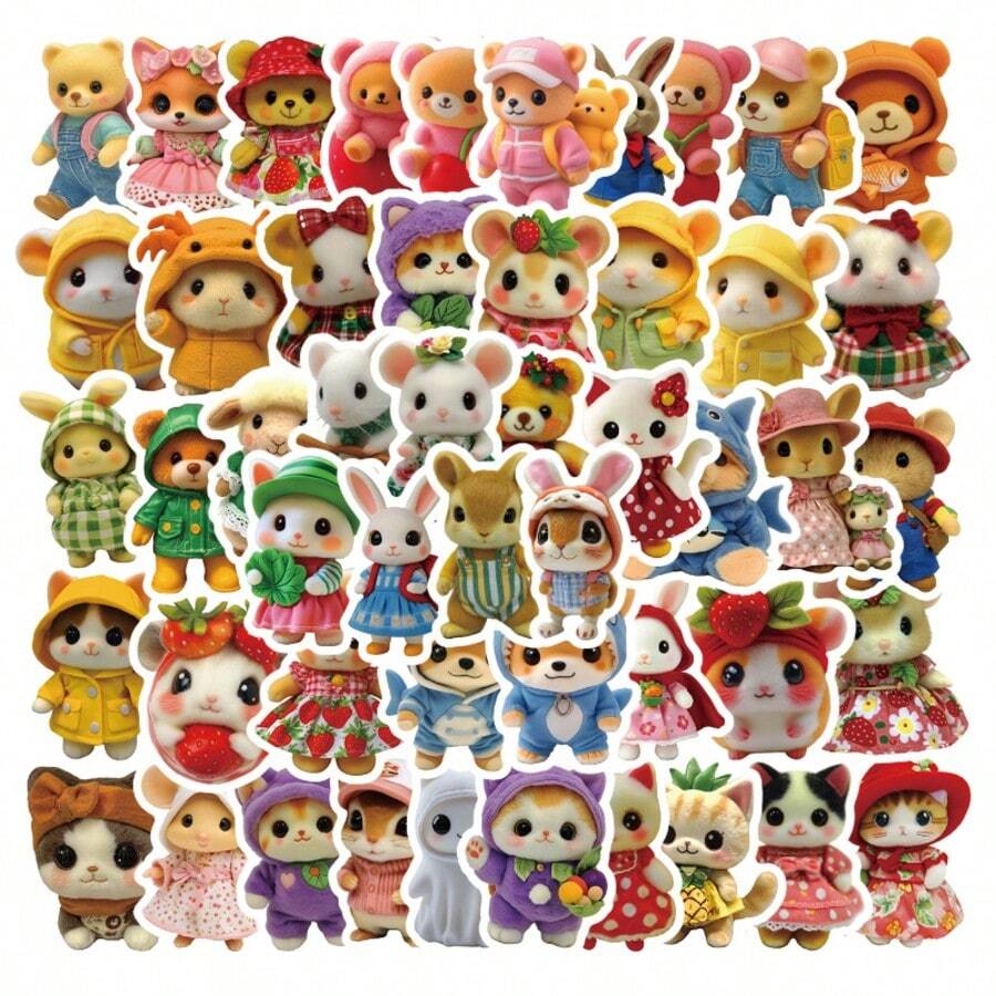 50 miếng dán hình động vật hoạt hình, trang trí cá nhân hóa sáng tạo cho máy tính xách tay, điện thoại, chống nước, phần thưởng tựu trường, quà tặng tiệc tùng. - Nhiều màu - Xem 1