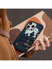 UE (DE et ES) [Expédition depuis le Mexique] Livraison locale HALLOWEEN Cette coque 2-en-1 détachable, développée pour IPhone 17/16/15/14/13/12/11 Pro Max Plus, a une coque rigide mate avec des motifs à la mode et est un merveilleux cadeau de fête, coque détachable, cadeau de vacances, thème anime, coque antichoc, matériau léger - Blanc - Voir 2