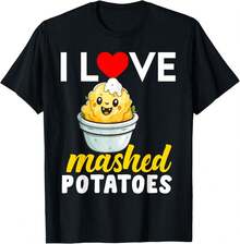 Mashed Potatoes Lover Funny Butter Potato Food Men Women T-Shirt - Negro - Ver 1