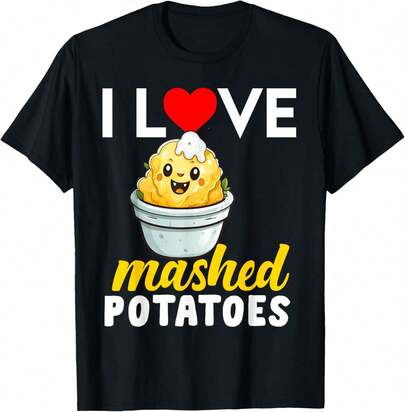 Mashed Potatoes Lover Funny Butter Potato Food Men Women T-Shirt
