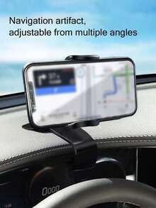 1 Car Clip-On Phone Holder, Car Navigation Support, Dashboard Multifunctional Phone Holder
