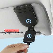 1 szt. Torba do przechowywania osłon przeciwsłonecznych w samochodzie, wielofunkcyjny, modny uchwyt na okulary przeciwsłoneczne, kompaktowa konstrukcja oszczędzająca miejsce, akcesorium do osłon przeciwsłonecznych w samochodzie, wielokolorowe opcje, duża pojemność, dwa przegródki na karty, klips do okularów, kieszeń na karty, praktyczna, łatwy dostęp, adsorpcja magnetyczna, automatyczne zamykanie, dekoracja wnętrza samochodu - Montowany na samochodzie - Zobacz 6