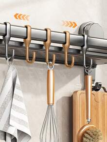 Space-Saving Wall-Mounted Kitchen Organizer | Metal Spice Rack And Food Storage Shelf, Easy To Install, No Drilling Required, Ideal For Dishware, Cookware, And Towels, Suitable For Home And Restaurant Use