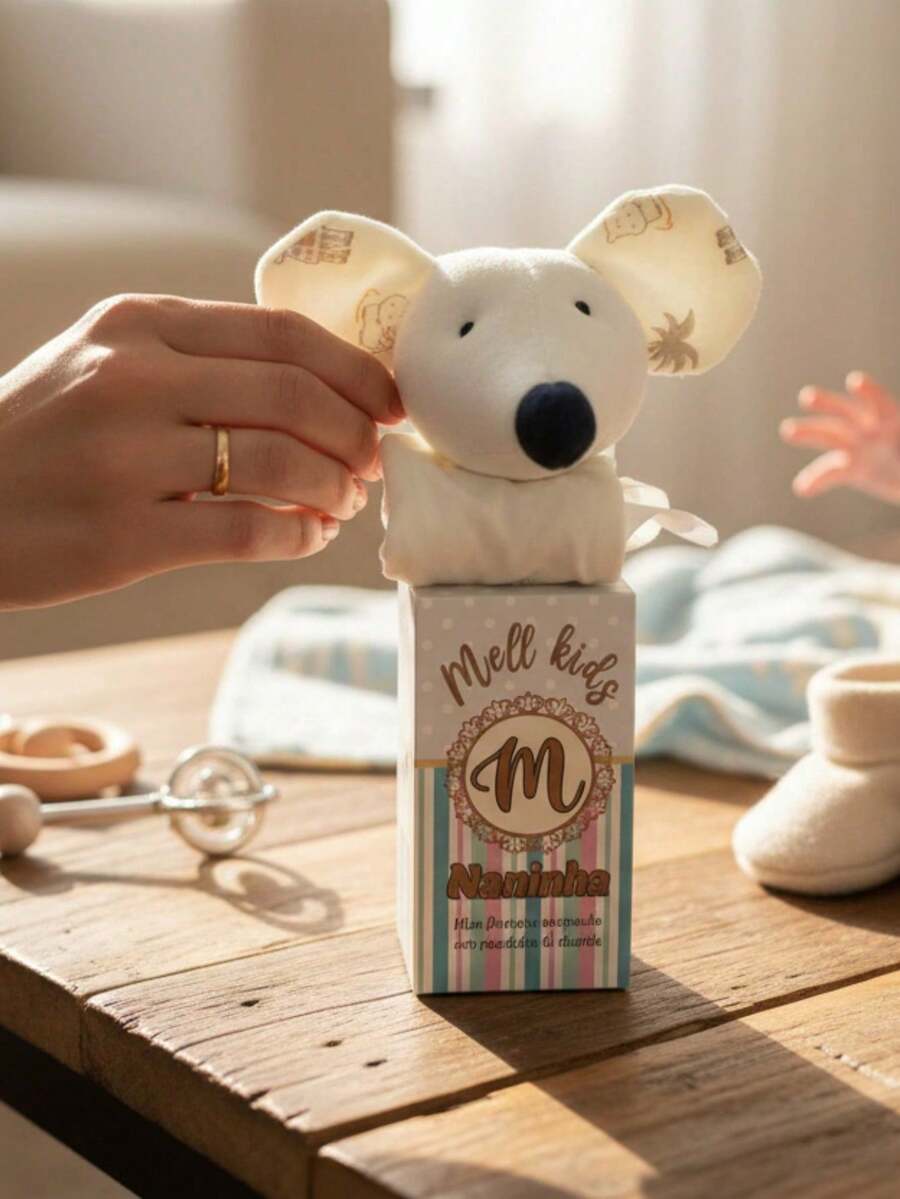 Baby Blanket With Lion Plush Toy And Green Microsoft Lining. - WHITE RAT - View 1