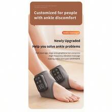 Intelligent Bare Foot Massager Graphene Vibration Heating Foot Heating Protective Foot Wrist Joint Pain Thermal Stimulation Therapy Device A Great Gift For Grandma, Dad, And Mom - 黑色 - 查看 4