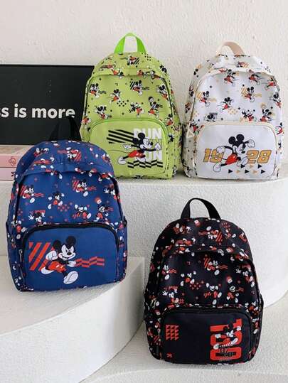  Mochila escolar de Disney, mochila de jardín de infantes, mochila de Mickey Mouse, bolso de pecho mini, bolsa de viaje, bolsa de almacenamiento multifuncional, monedero de moda, bolso de mano de dibujos animados