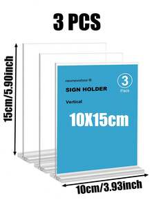 8.5英寸×11英寸、5英寸×7英寸、4英寸×6英寸T型亚克力标牌架展示架，多件装（1/3/6/12），适用于家庭、办公室、零售店、餐厅、婚礼、情人节、返校季、菜单、卡片、传单展示，空白亚克力标牌 - 彩色 - 查看 29