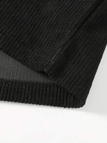 Summer Corduroy Short-Sleeved Shirt, Creamy Texture, Breathable And Not Stuffy, A Versatile Everyday Style. - 黑色 - 查看 4