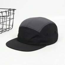 Secado rápido impermeable Nylon cinco 5 paneles gorra de béisbol Casquette Snapback gorras Cappello Hip Hop sombreros para hombres y mujeres - negro gris - Ver 2