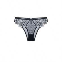 MOYISU-Sujetador trasero Sexy de encaje rojo, malla bordada francesa, sin anillo de acero, copa triangular, pecho grande, conjunto de ropa interior pequeña - sujetador negro - Ver 19