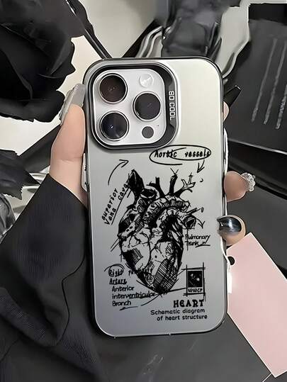The New Series Of Creative And Fashionable IMD Laser Phone Cases, Anatomical Heart Diagram Patterns, Classic Hybrid Phone Cases With Shock Resistance And Anti Slip, Compatible With Iphone 17/17Air/17Pro/17ProMax, 16/16Plus/16ProMax, 15.14, 13, 12, 11 Series, Suitable For Galaxy S22, S23, S24, S25 PLUS ULTRA Series, Easter Gift, Christmas/Halloween Decoration/Birthday Gift, Couple Girlfriend, Boyfriend, Friend Or Yourself.