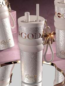 1个优质保温饮料杯，316不锈钢茶/咖啡杯，户外及车载使用，带吸管 - 彩色 - 查看 13