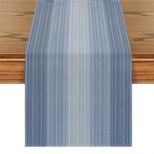 1 件亚麻质感桌旗，纯色现代亚麻质感桌垫，可水洗，适用于厨房、餐桌、派对、婚礼装饰、门厅、家庭聚会、咖啡桌 - 藏蓝色 - 查看 12