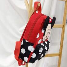 官方鼠标设计大容量前置拉链口袋实用粉色波点日常背包，可调节加厚肩带，轻便便携旅行背包，多功能日常必备女性背包 - 彩色 - 查看 7