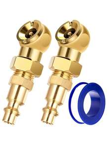 2件套[气动接头套装] 2件套便携式球形气嘴气动接头套装 | 1/4英寸NPT轮胎充气嘴，适用于汽车，带标准快速接头和压力表的空气压缩机配件