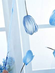 1pc Countryside Style Sheer Voile Curtain, Semi-Transparent Curtain Fabric For Living Room, Balcony, Bedroom Window Decor