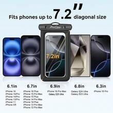 1个IPX8级防水手机袋，适合海滩使用，带挂绳，可漂浮，是度假、海滩、泳池旅行的必备品，兼容 16/15/14/13/12/11 Pro Max Plus/XS/XR、Galaxy S24/S23，最大支持7.2英寸手机，适合户外活动，兼容安卓系统及大多数智能手机，是送给母亲、家人、朋友的生日、节日礼物。 - 彩色 - 查看 5