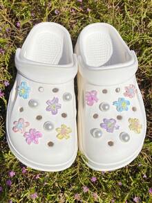 16 szt. 3D żywiczne ozdoby do butów w kształcie kwiatków DIY – zabawne, uniwersalne, spersonalizowane ozdoby do butów, idealne prezenty na święta, imprezy i specjalne okazje - Wielokolorowe - Zobacz 4