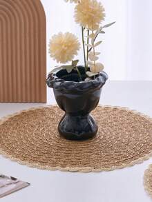 1/4/6/12 件装波西米亚风纸质圆形餐垫，波浪蕾丝边，防滑耐热，适用于餐桌，适合日常、节日、家庭聚会、圣诞派对、餐桌、咖啡桌、家居装饰，四季皆宜（注意：餐垫材质为纸，不可水洗）